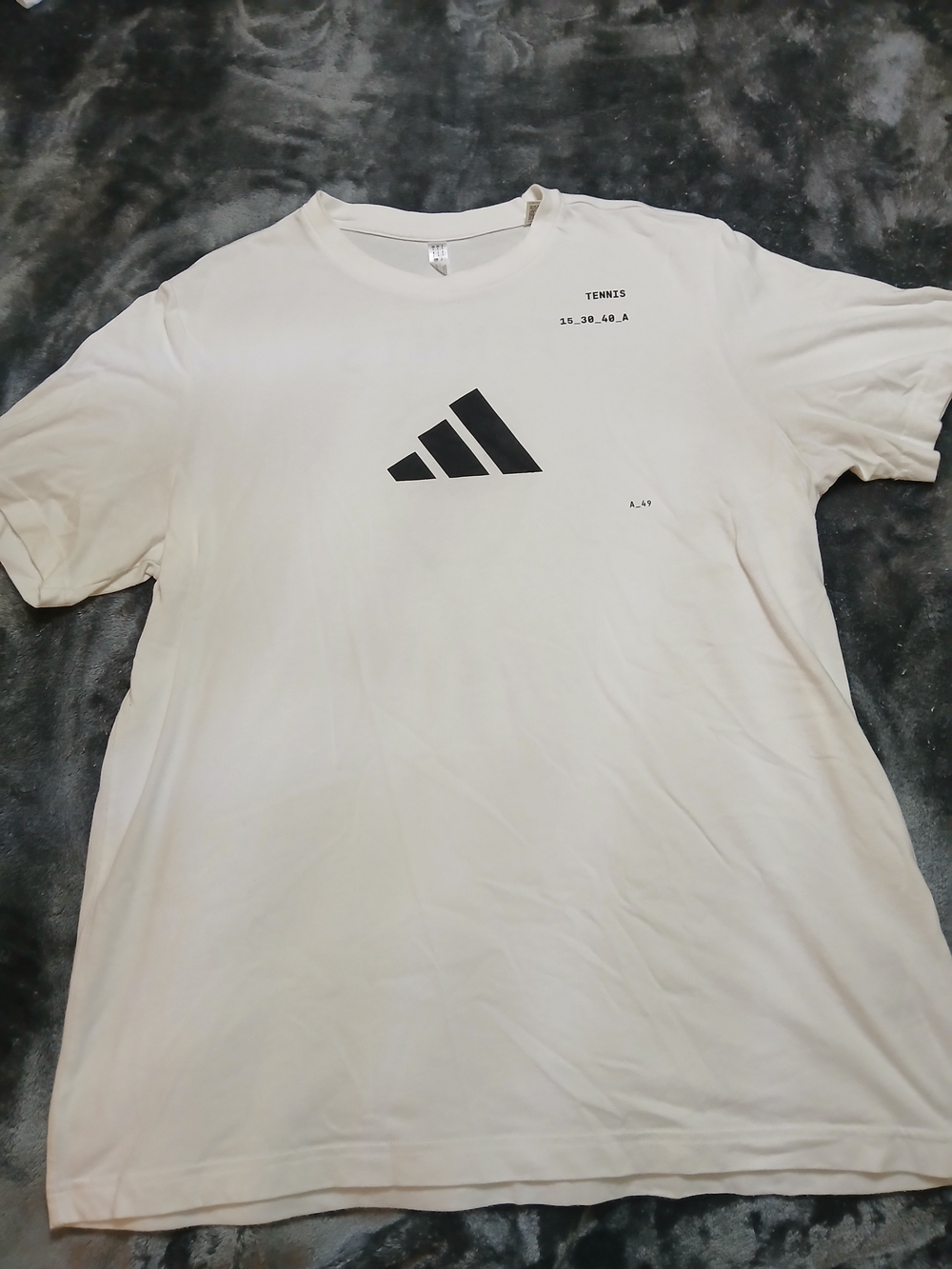 adidas Men’s Cream/White Tee with Black Logo